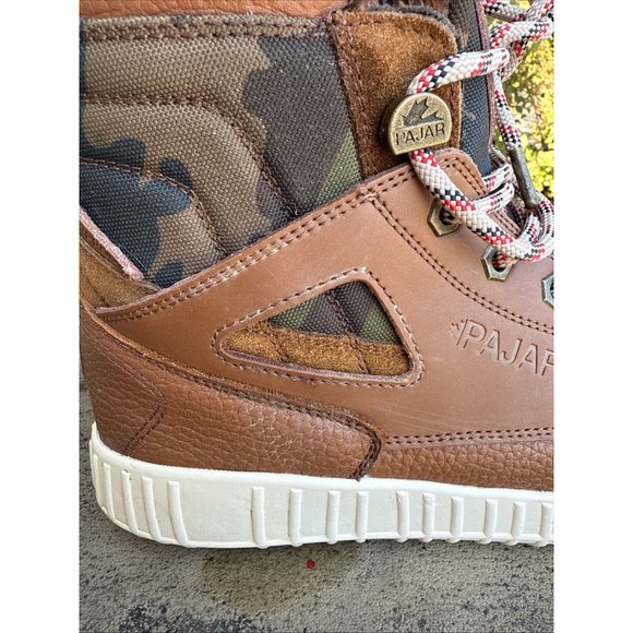 Pajar Peacemaker Faux Fur Lined Leather Sneakers Cognac Camo color Size 7.5/40 - Picture 6 of 8